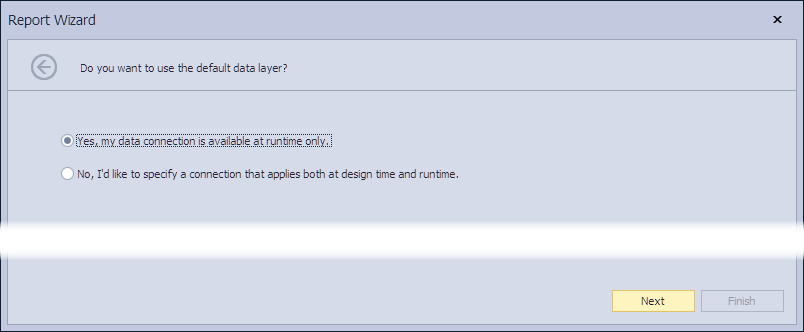Report Wizard - Use Default Data Layer