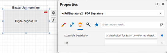 Placeholder accessible description setting
