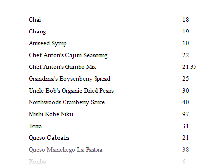 Table Report in Code