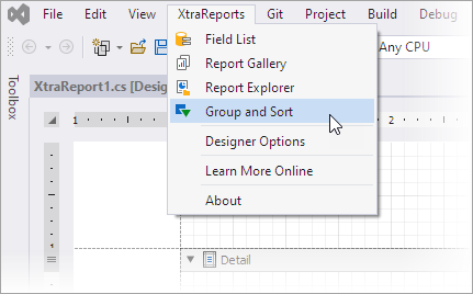 Group and Sort Panel