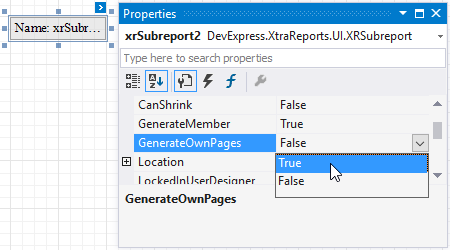 subreport-generateownpages