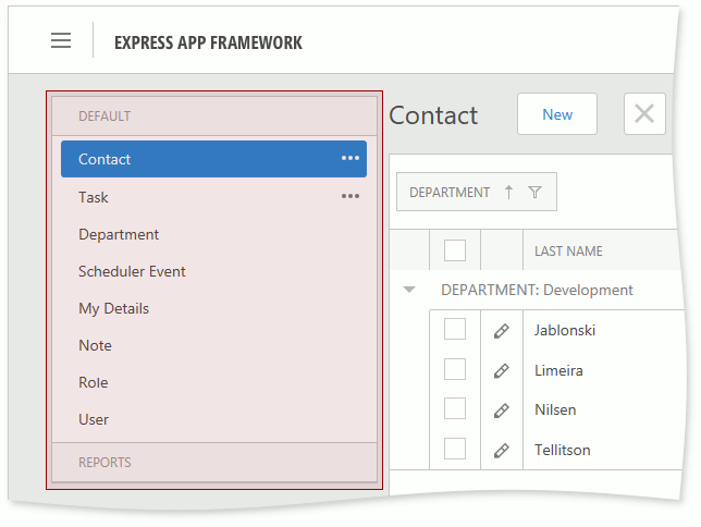 XAF ASP.NET Web Forms Navigation, DevExpress