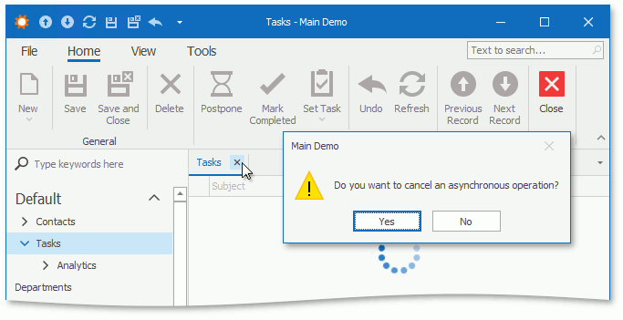 Default confirmation message