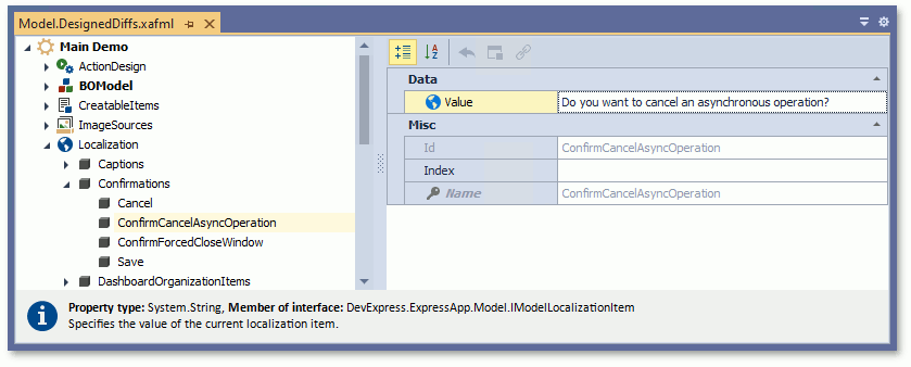 Confirmation message in Model Editor