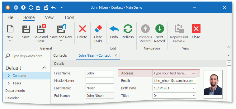 Null text in an editor