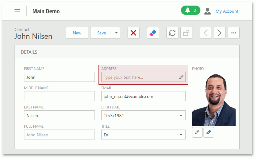 Null text in the editor
