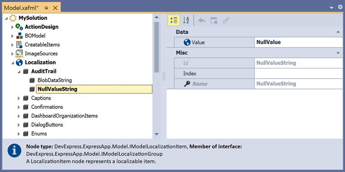 NullValueString property in Model Editor