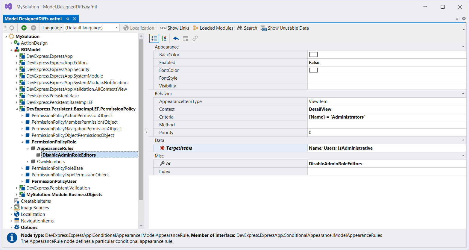 Permission Policy Role - Appearance Rule