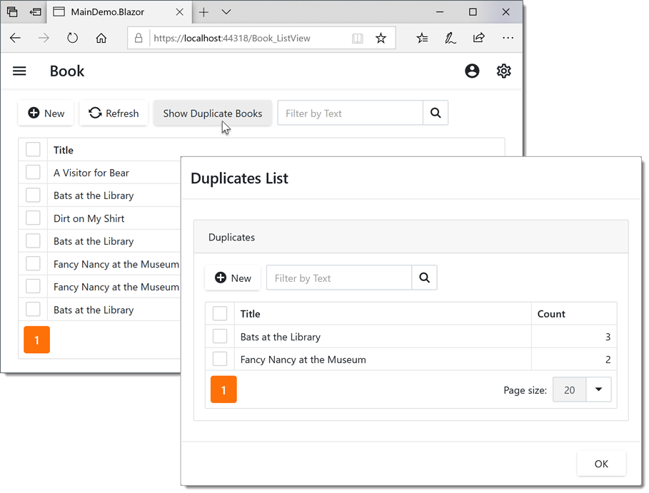 ShowDuplicateBooksBlazor