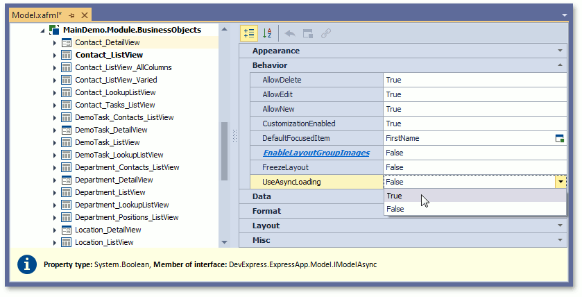 UseAsyncLoading property for detail view in Model Editor