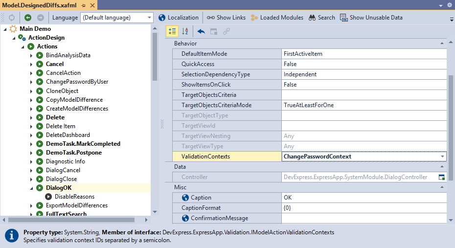 ValidationContexts property in Model Editor