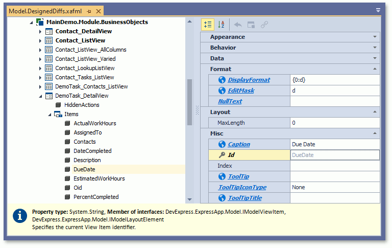 Id property in Model Editor
