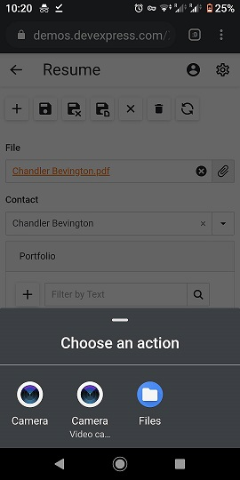 XAF Blazor Server Mobile Upload Files