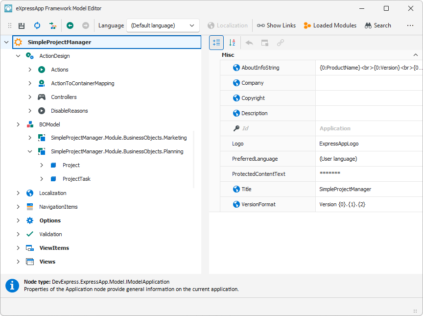 Application Model - End-User Editor