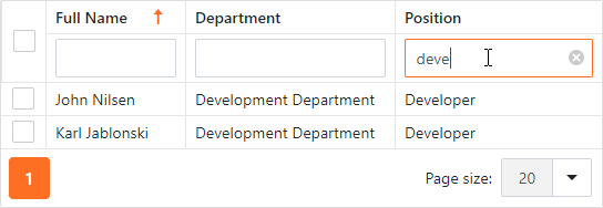 Auto Filter Row in XAF ASP.NET Core Blazor Application, DevExpress