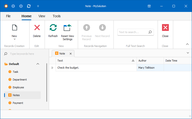 Windows Forms: add a navigation item