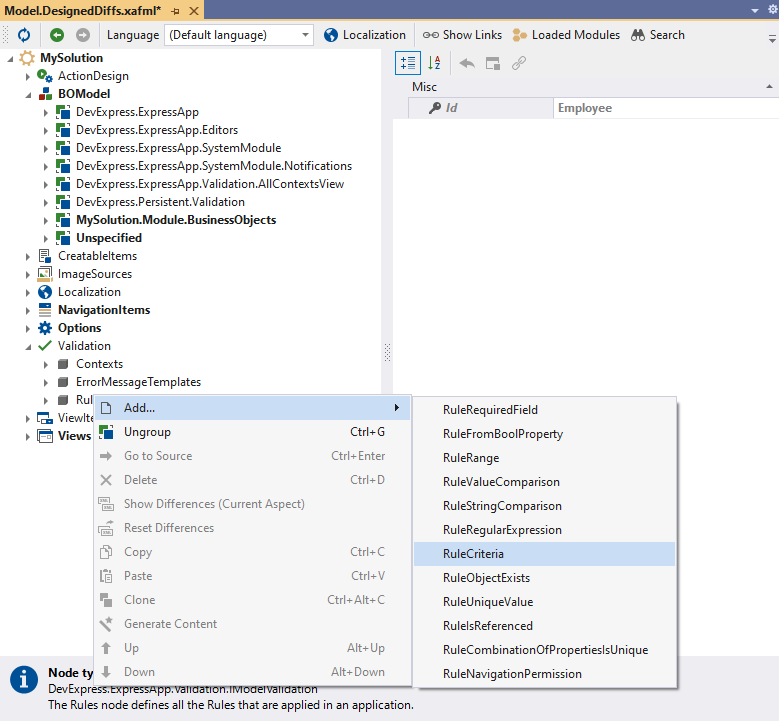 xaf ASP.NET Core Blazor validation in model editor