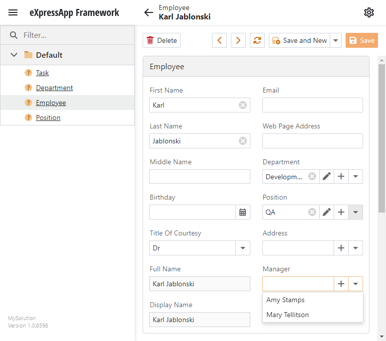 ASP.NET Core Blazor filtered lookup editor items