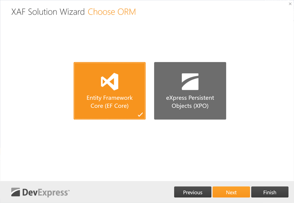 Select the ORM tool