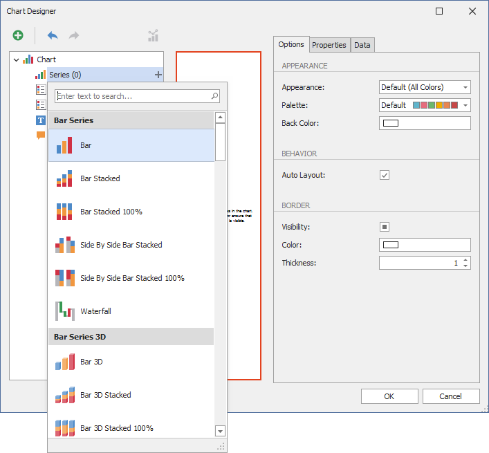 XAF Windows Forms Chart Designer, Add Series Item, DevExpress