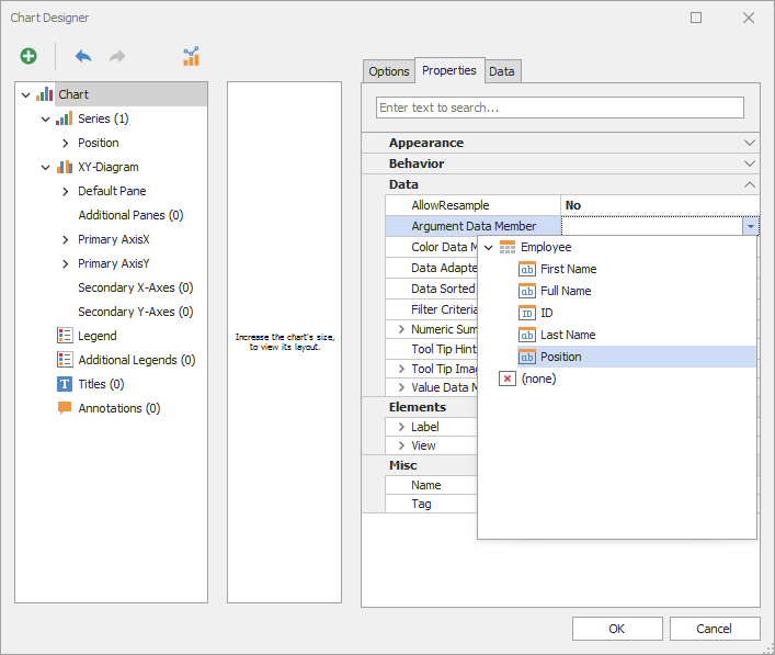 XAF Windows Forms Chart Designer, Argument Data Member, DevExpress