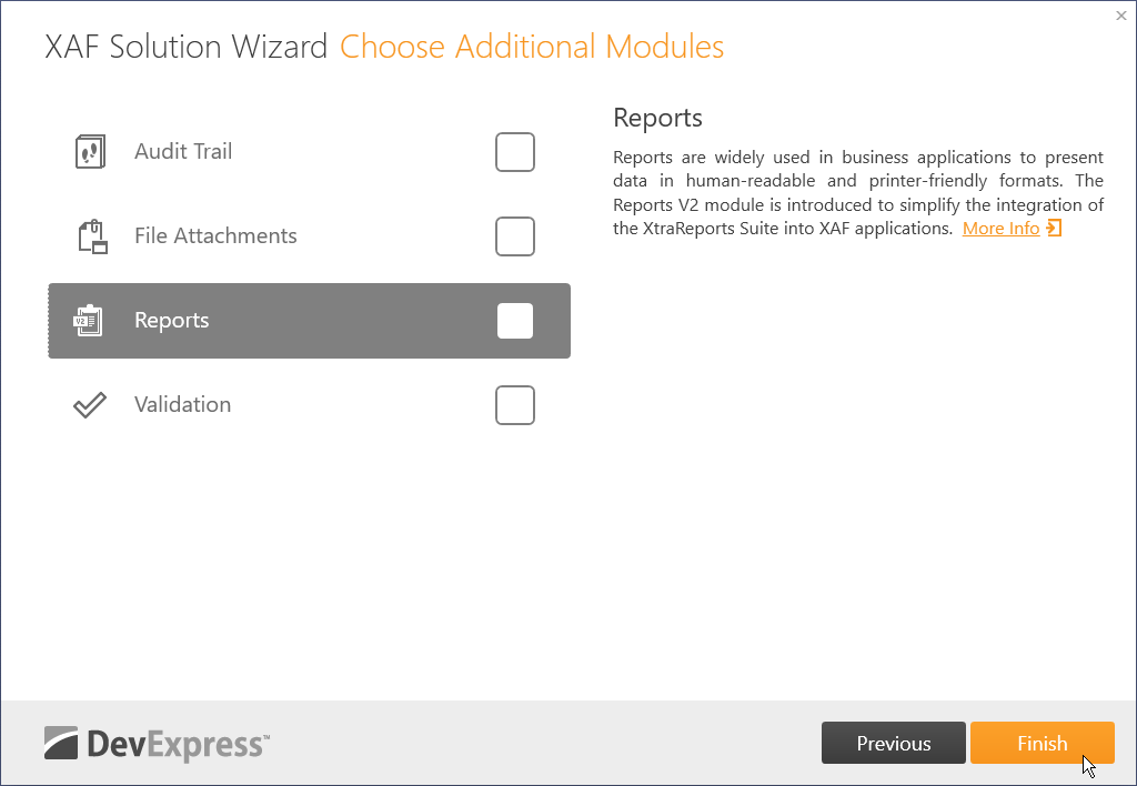 Select additional modules