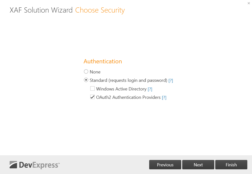 Select authentication
