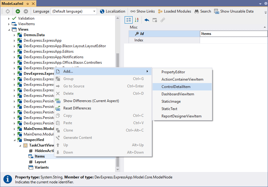 DevExpress XAF - Add a ControlDetailItem