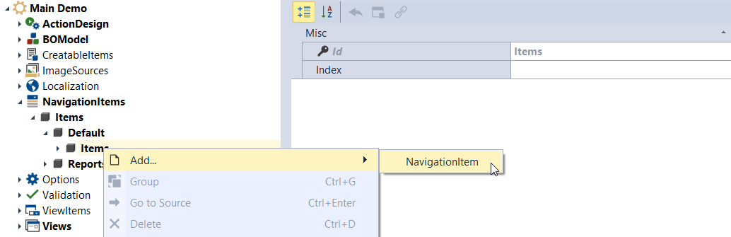 DevExpress XAF - Add a Navigation Item
