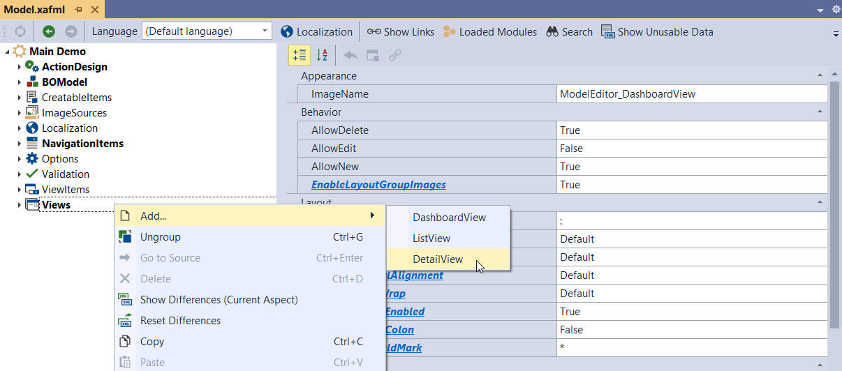 DevExpress XAF - Add a View