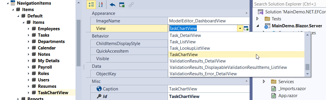 DevExpress XAF - Specify a View for the Navigation Item