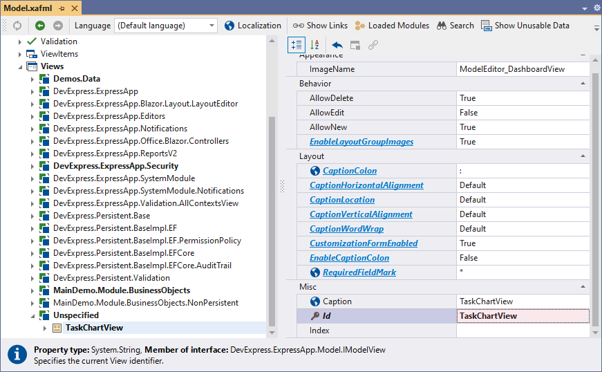 DevExpress XAF - View ID