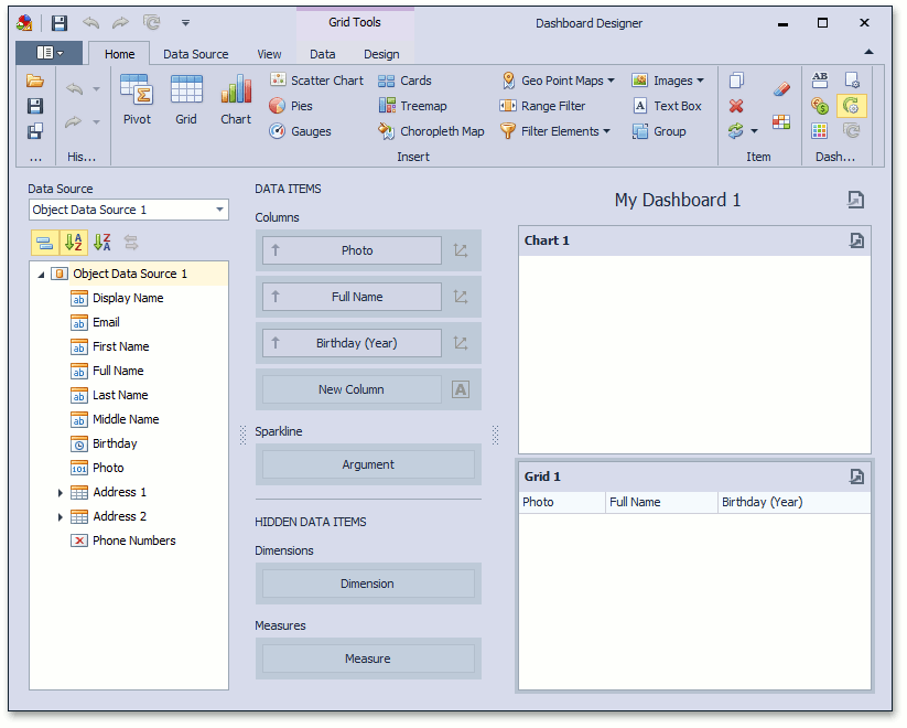 devexpress dashboard