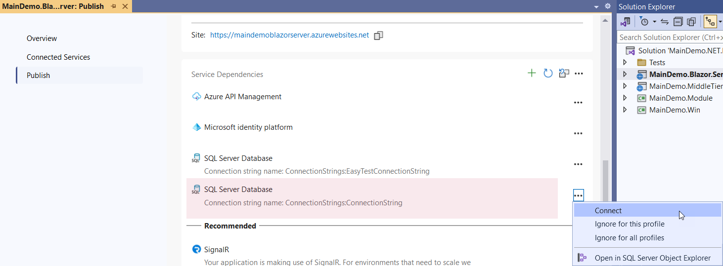 DevExpress XAF - Connect to an Azure SQL Database