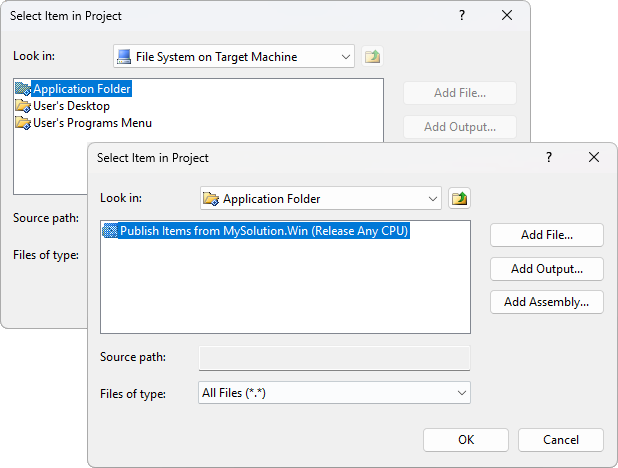 Select Item in Project
