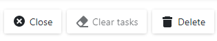 The Clear tasks Action is disabled.