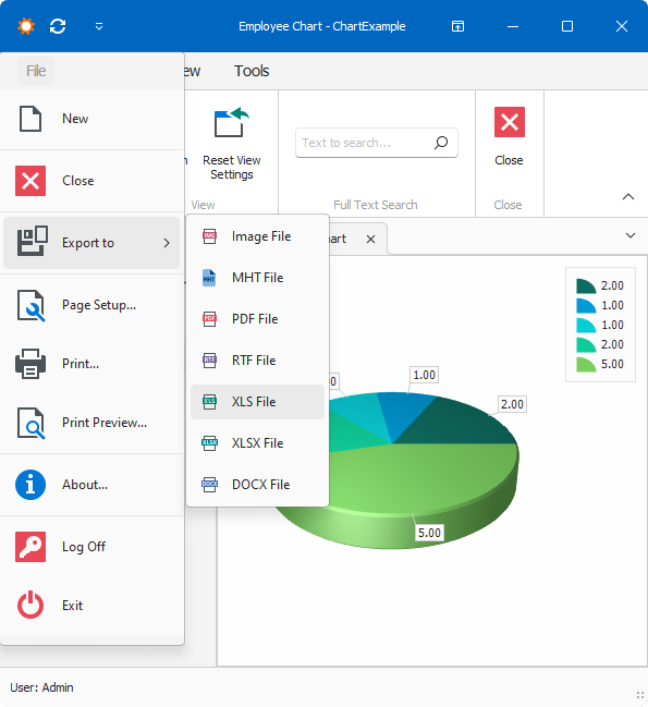 XAF Windows Forms, Export Chart List Editor, DevExpress
