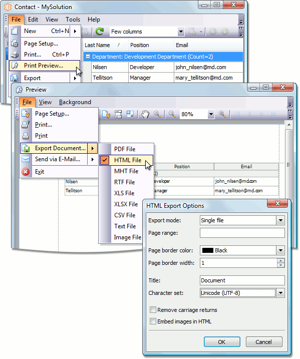 inkdrop export options