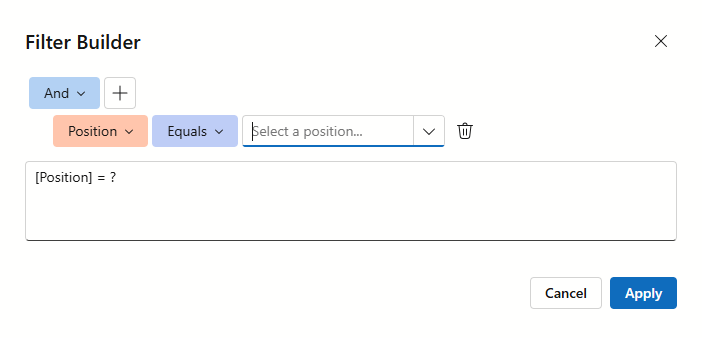 Filter Builder Edit Null Text