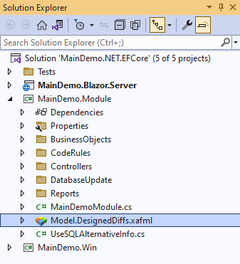 Application Model file, DevExpress