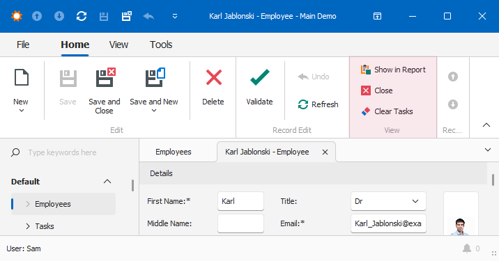 windows Forms - New location of ClearTaskAction, DevExpress