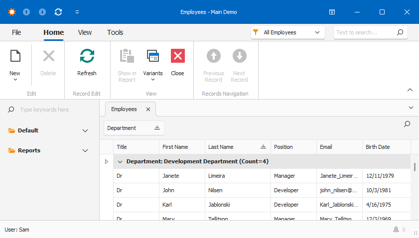 Windows Forms Ribbon UI, DevExpress