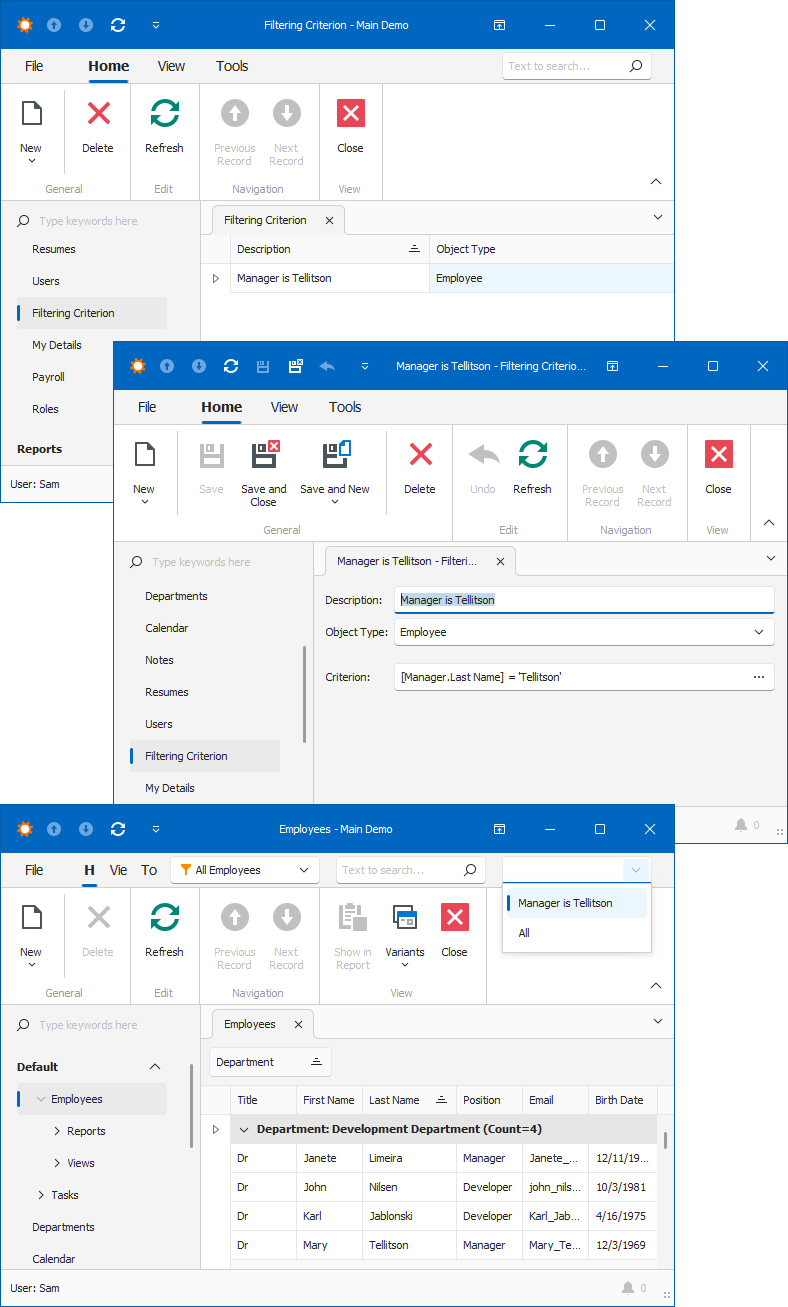 XAF Windows Forms, Criteria Property Editor, DevExpress