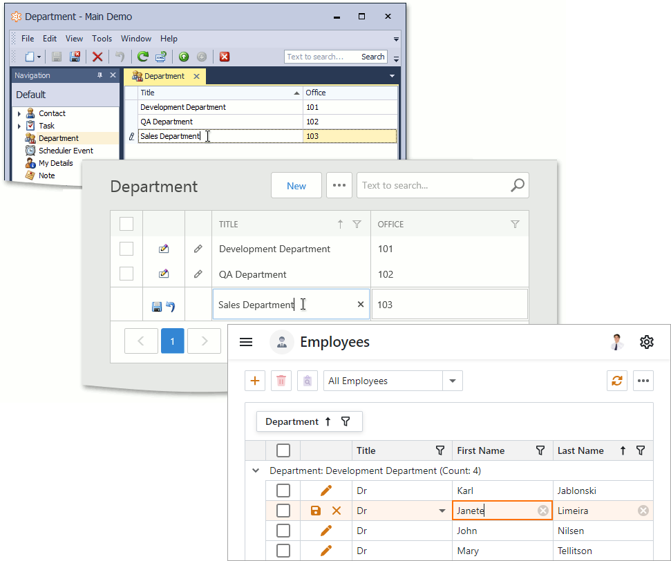 List View Edit Modes Expressapp Framework Devexpress Documentation