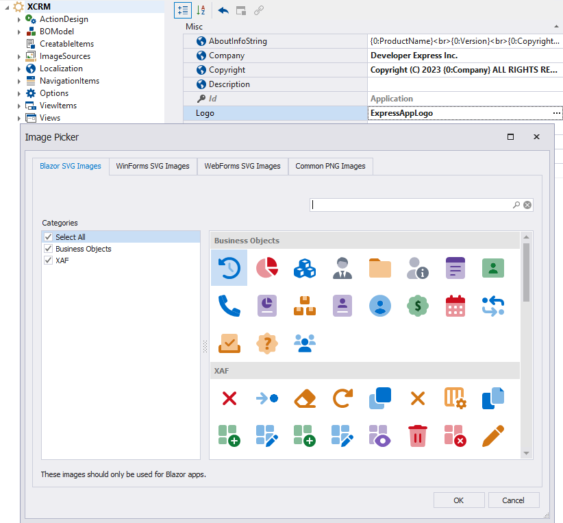 XAF Model Editor Image Picker, DevExpress