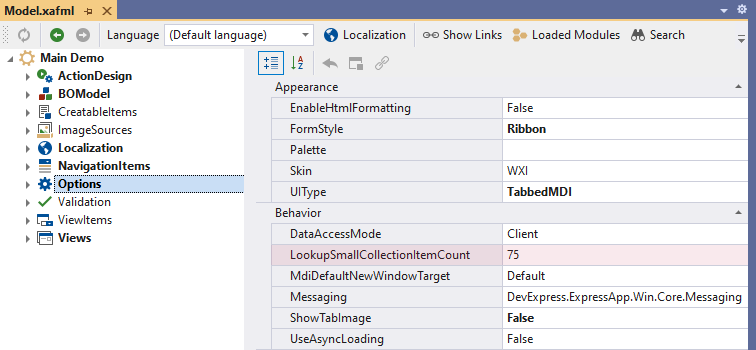 XAF LookupSmallCollectionItemCount Property in Model Editor, DevExpress