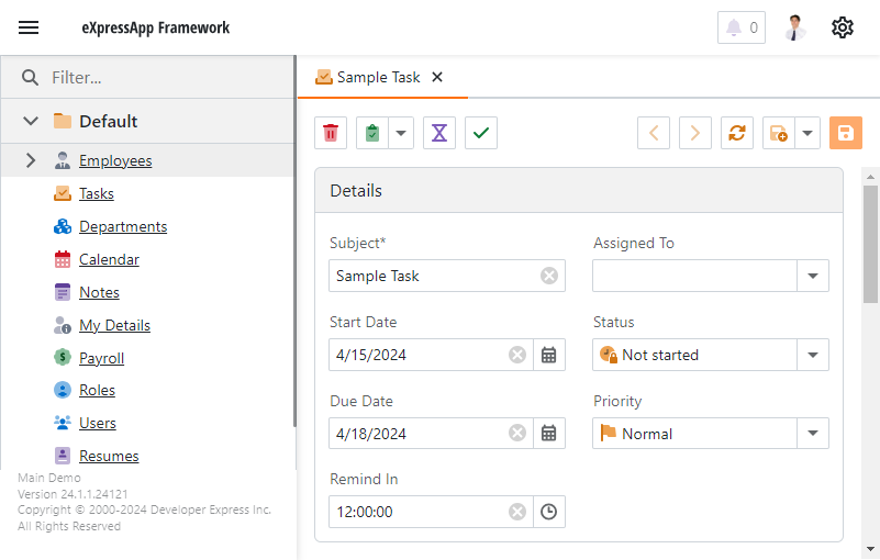 XAF ASP.NET Core Blazor, Notifications Enabled in Custom Class, DevExpress