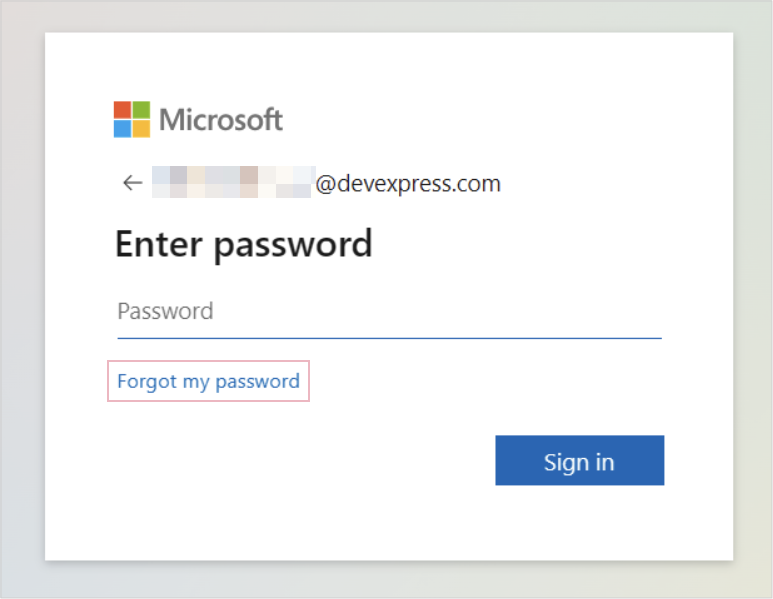 Entra ID - forgot password