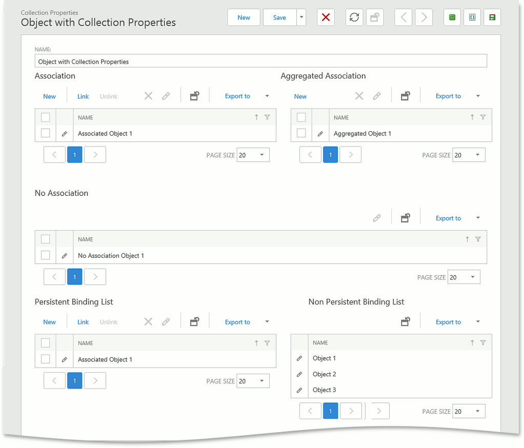 XAF ASP.NET Web Forms Collection Properties, DevExpress