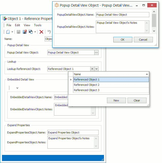 Reference (Foreign Key, Complex Type) Properties WinForms